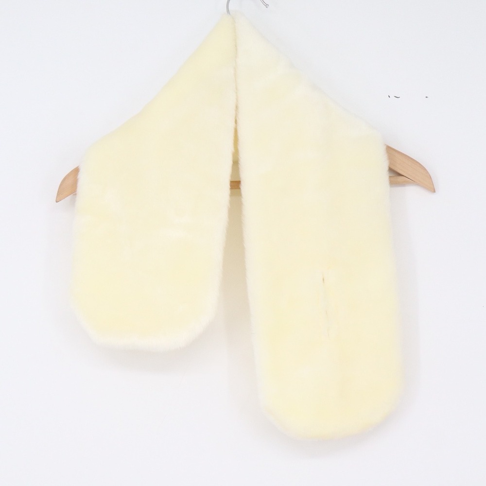 Unbranded Scarf Womens OS Pull-Through Faux Fur Cream Plush Excellent